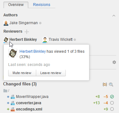 reviewer viewed files