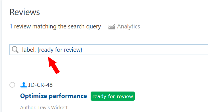 review label query