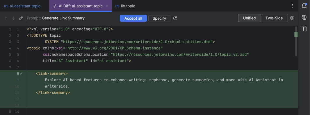 AI Assistant | Writerside Documentation