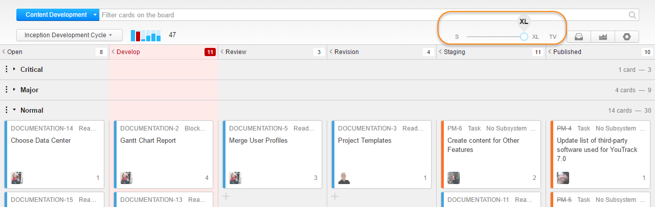 kanban tutorial card size