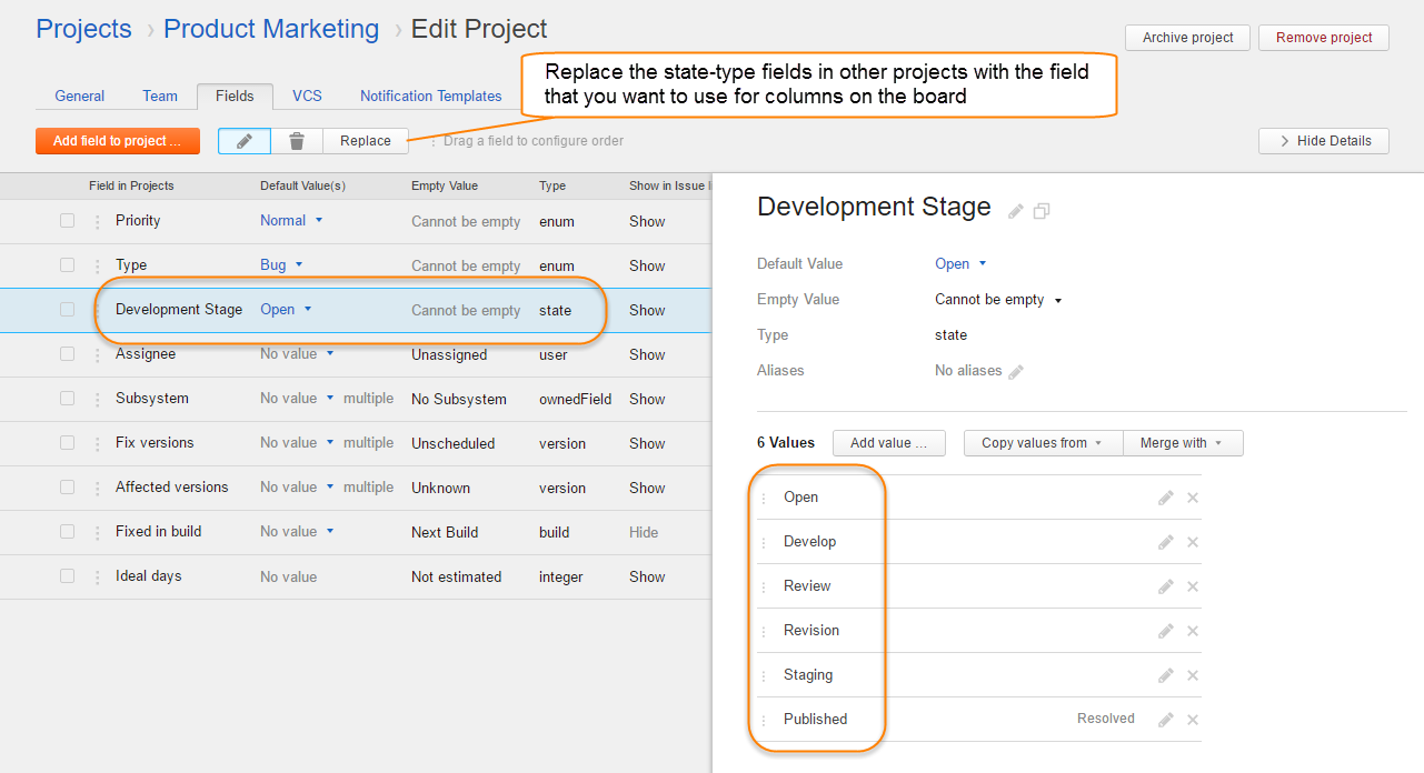 kanban tutorial project config