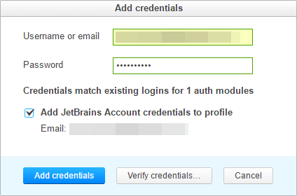 addCredentialsMatch