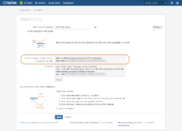 hipchatIntegrationToken