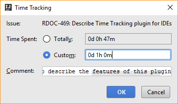 Time tracking integration work item