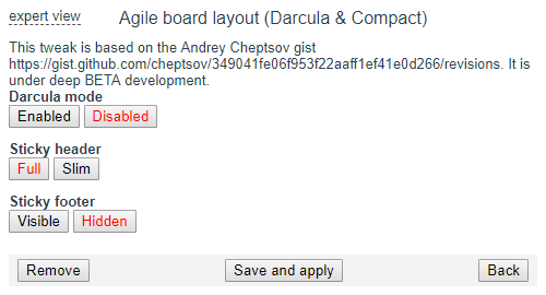 agile board layout tweak