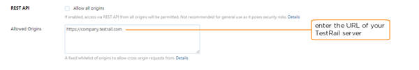 enable REST API for TestRail server