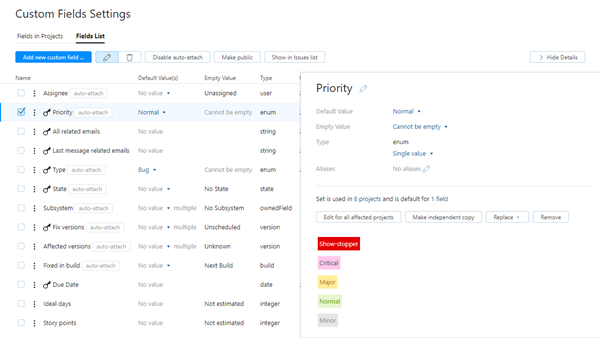 Global custom field settings Global custom field settings