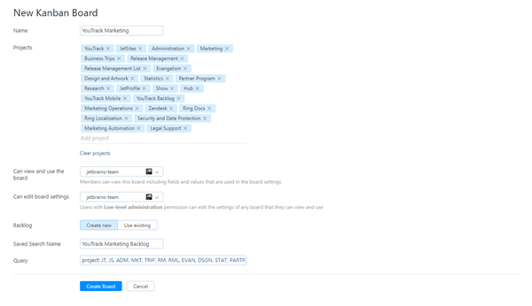 Multi project new board settings Multi project new board settings