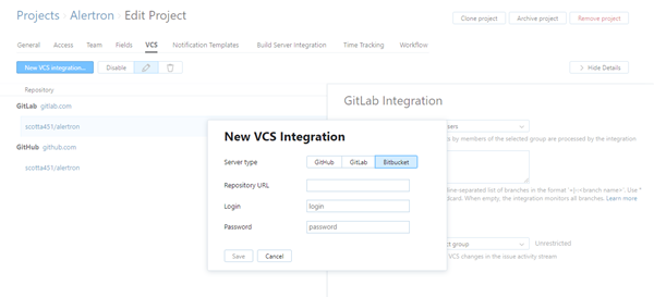 new Bitbucket VCS integration