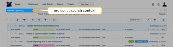 project as search context