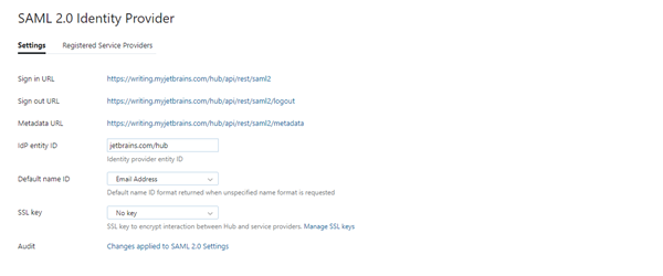 SAML SSL key added SAML SSL key added