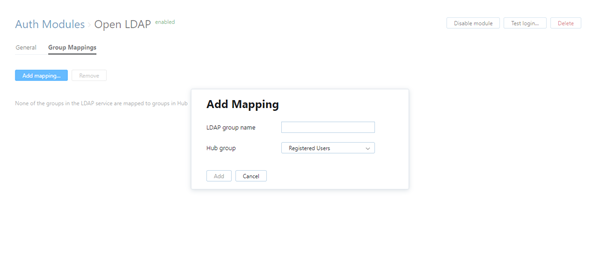 add open LDAP group mapping