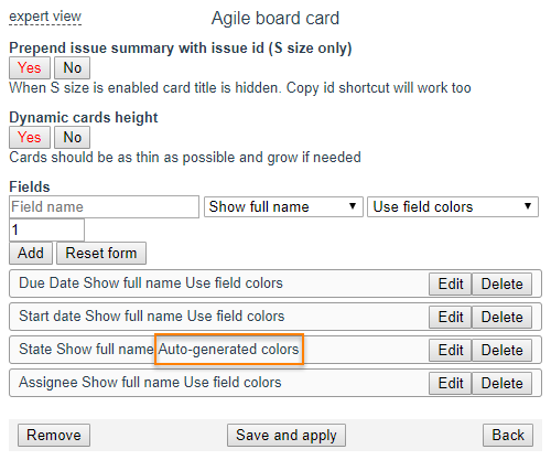 agile board card tweak