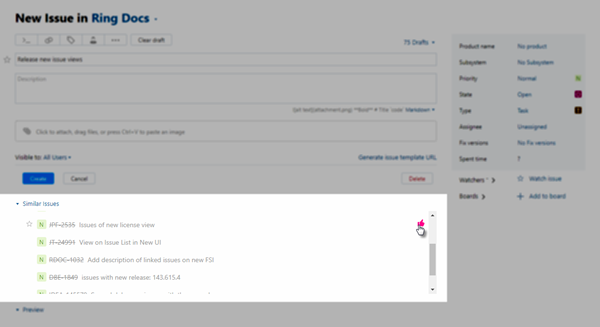 Create issue similar issues