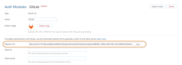 Gitlab settings redirect uri