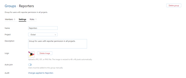 Group profile settings