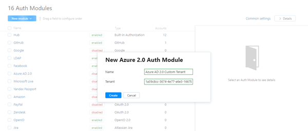 New azure auth custom tenant