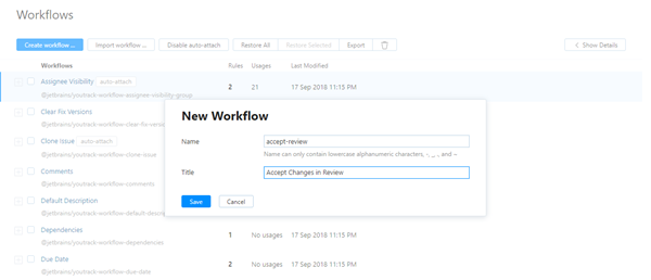 Create workflow new workflow