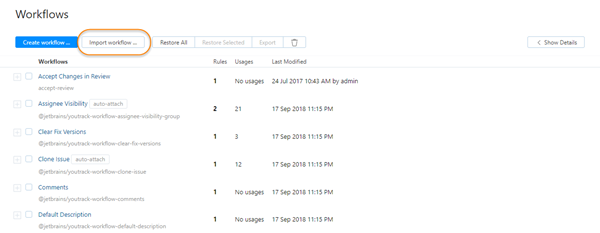 Import workflow