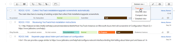 Issues list detail setting