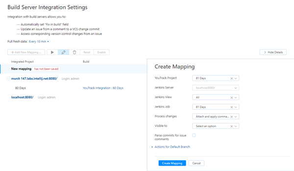 Jenkins mapping options