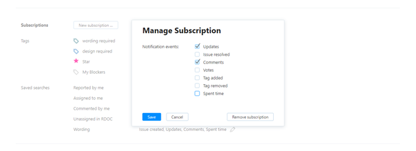 Manage subscription