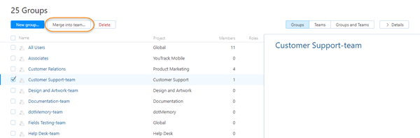 Merge group into team