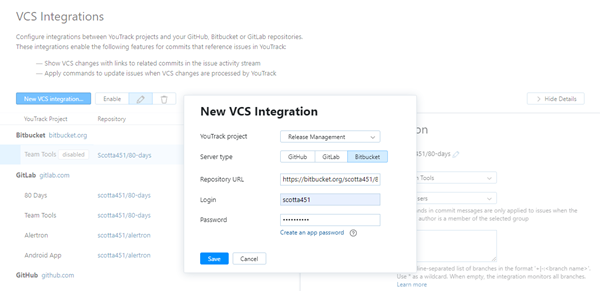 new Bitbucket VCS integration