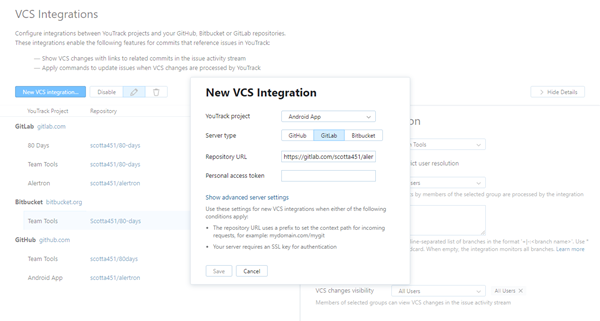 new GitLab VCS integration