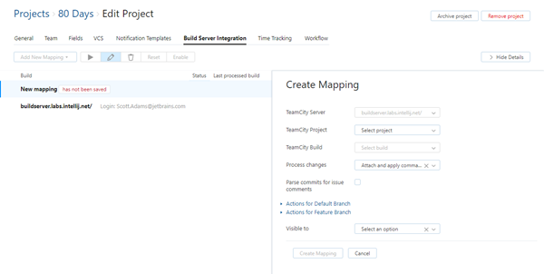 new TeamCity mapping