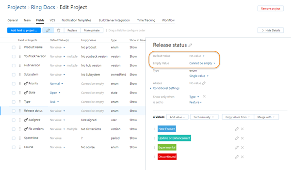 Required field enumerated type