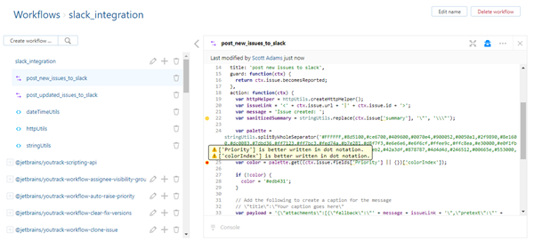 Workflow converter code inspection