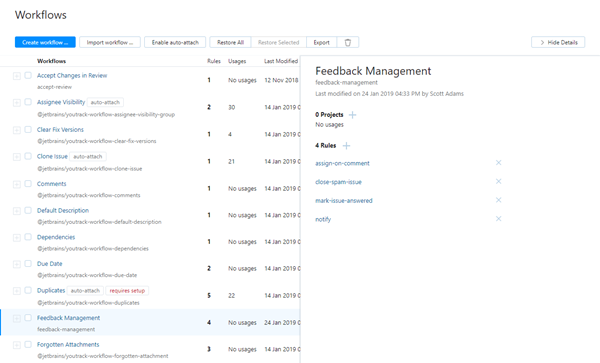 feedback management custom workflow