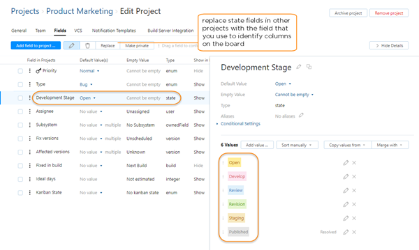 Kanban tutorial project config