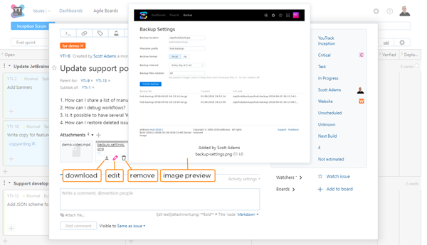 Attachment options agile