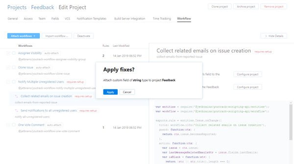 feedback workflow apply fixes