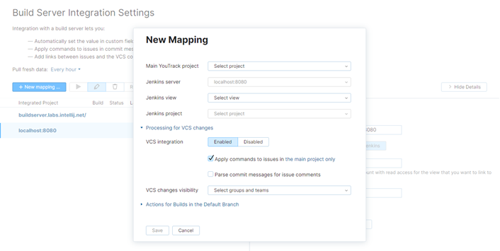 Jenkins mapping options