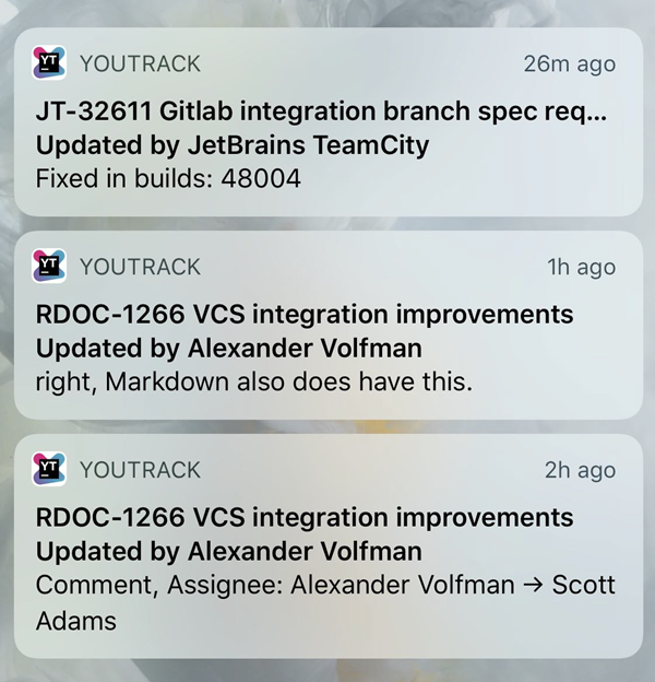 Youtrack mobile notification jpg