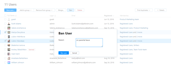 Ban reason Ban reason