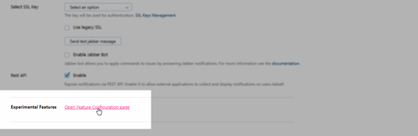 Experimental features Experimental features