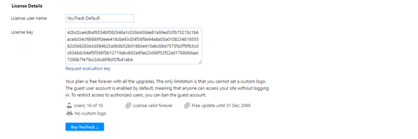 license details in global settings license details in global settings