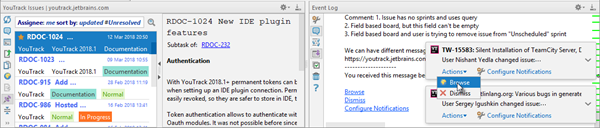 Ide integration notifications