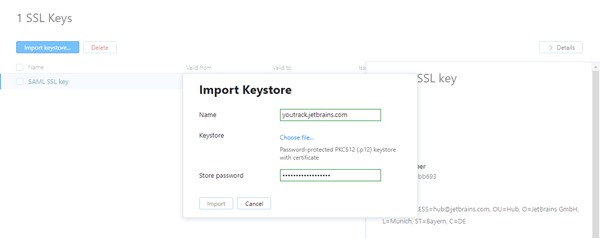 import SSL keystore import SSL keystore