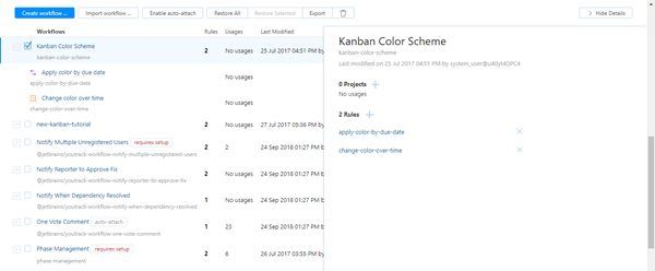 Kanban color scheme