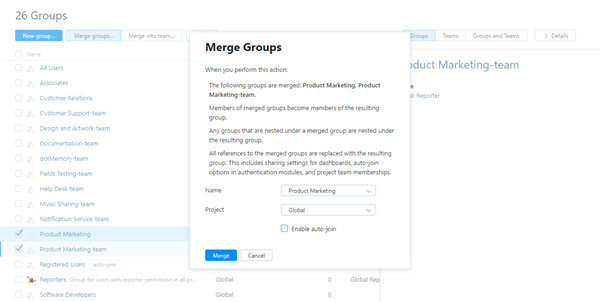 Merge groups