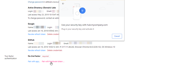Chrome dialog for pairing with a hardware device, no fingerprint sensor. Chrome dialog for pairing with a hardware device, no fingerprint sensor.