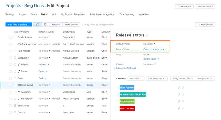 Required field enumerated type Required field enumerated type