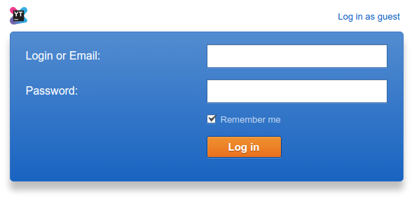 Youtrack login form