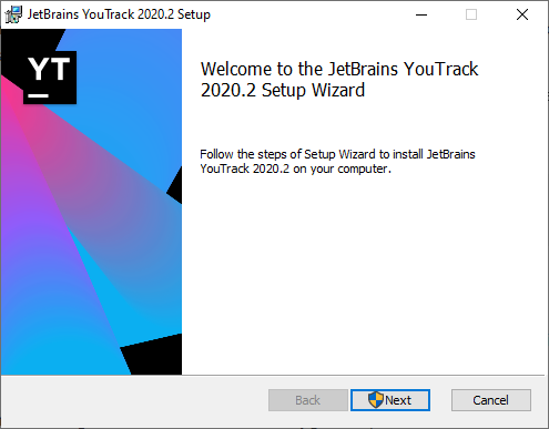 YouTrack setup wizard.