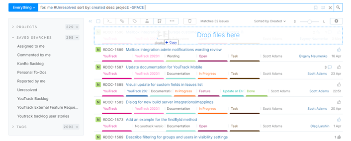 Drag attachment to list view